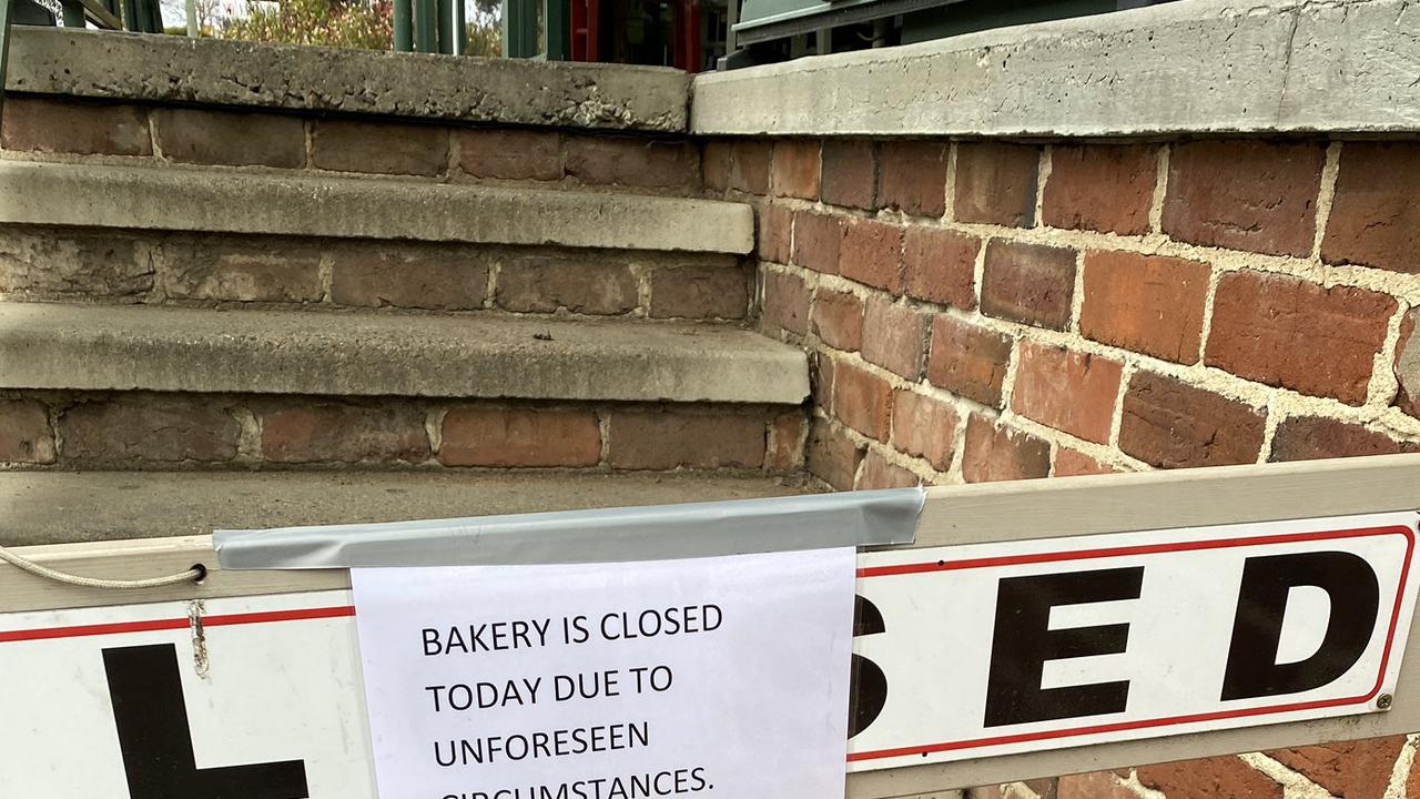 Trapper’s Bakery in Goulburn closed on Wednesday for deep cleaning. Picture: Twitter/9 News