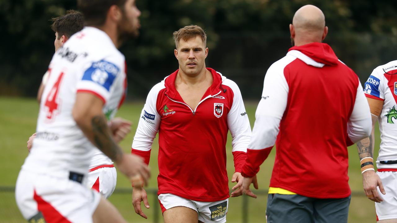 SUNDAY TELEGRAPH – 29/5/21 St George NRL player Jack de Belin pictured playing his first game since being charge with rape (aquitted) for NSW Cup side in Lidcombe today. Picture: Sam Ruttyn