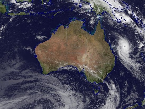 Severe Tropical Cyclone Alfred over the Coral Sea. Picture: BOM