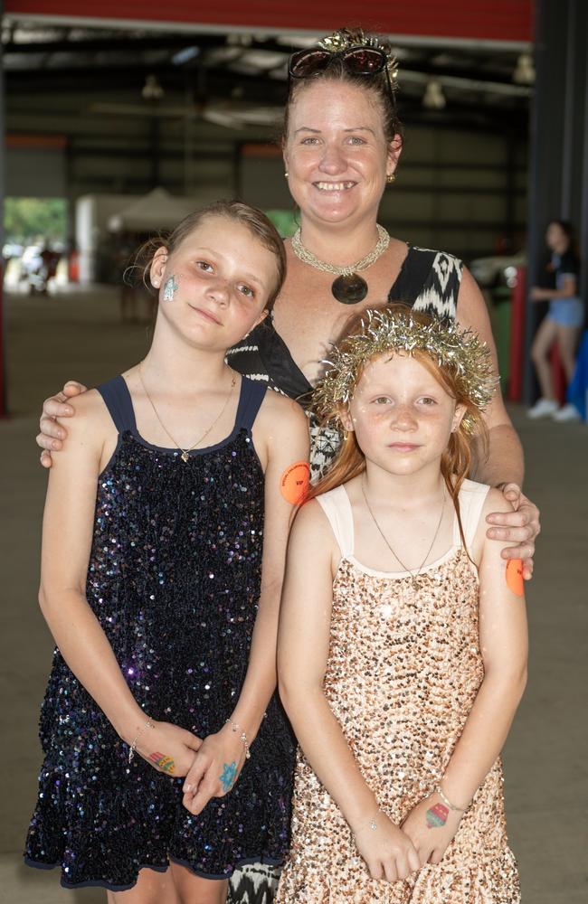 Skye, Kerry and Hope Atkinson from Beaconsfield at Special Childrens Christmas Party Mackay Saturday 19 Novemeber 2022. Picture: Michaela Harlow