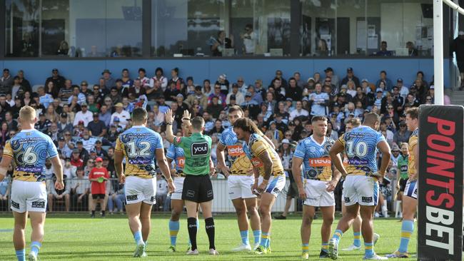 Fans enjoy the atmosphere at the NRL match between Cronulla Sharks and Gold Coast Titans at C.ex Stadium. Photo: Tim Jarrett