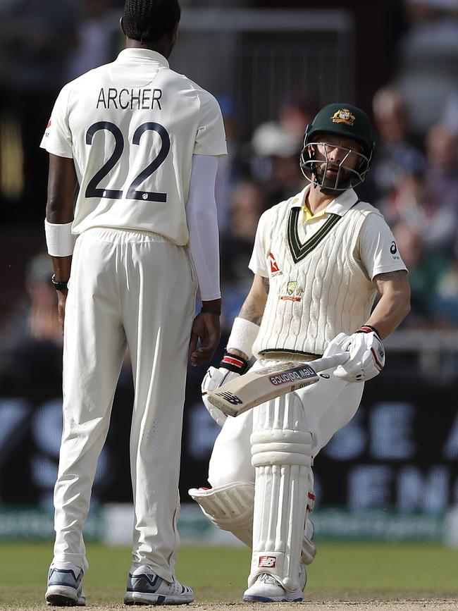 Jofra Archer and Matthew Wade had several frank exchanges of views.