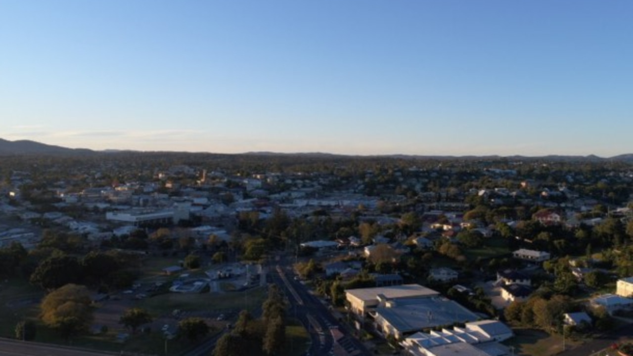 Drone photos have captured new angles of the stunning Gympie CBD, Bruce Highway and surrounds at sunset. Pictures: Josh Preston