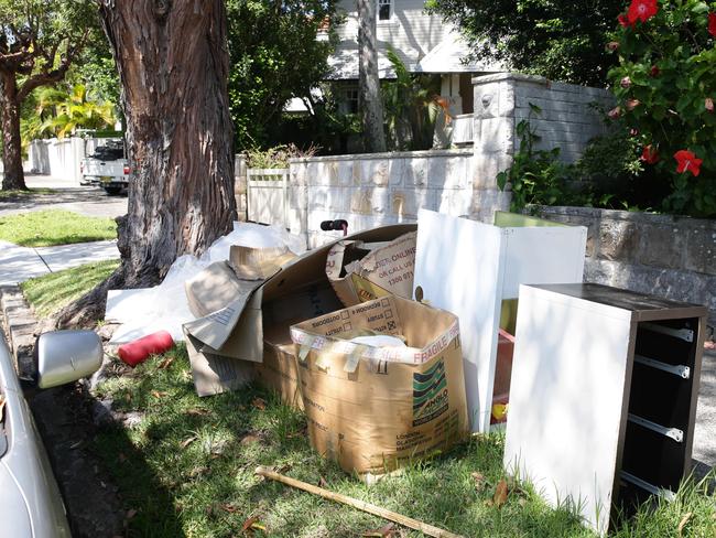 Rubbish dumped outside 133 Raglan St, Mosman on February 14. Picture: Craig Wilson