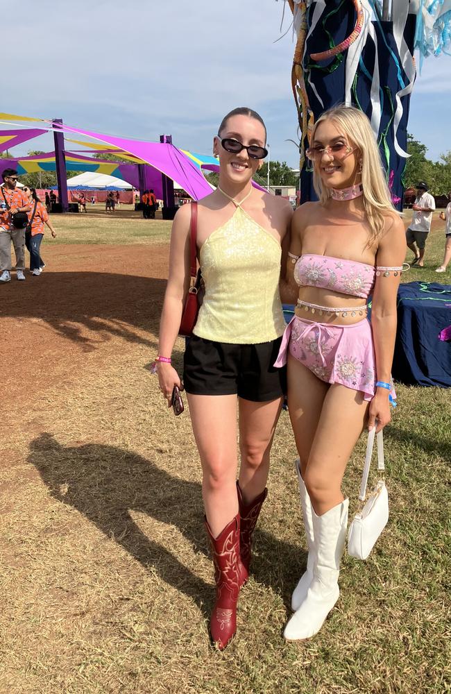POLL: Monique Stephens and Tianne Rothwell at BASSINTHEGRASS 2025 on May 17 at Mindil Beach.