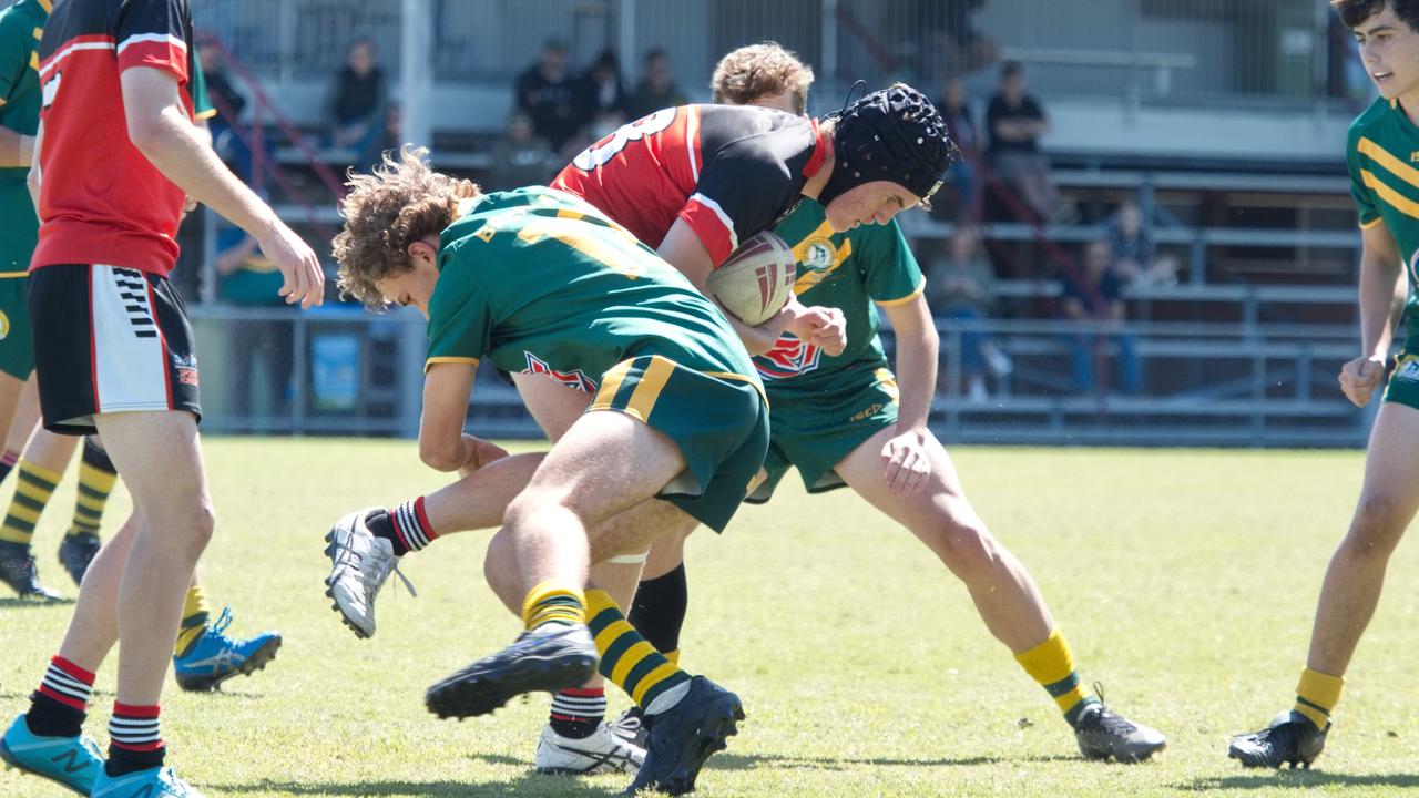Ignatius Park College and Kirwan State High School teams take on St Brendanâ€™s College Yeppoon teams in Queensland state rugby league semi finals at Mackay on Wednesday, August 24, 2022.