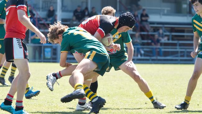 Ignatius Park College and Kirwan State High School teams take on St Brendanâ€™s College Yeppoon teams in Queensland state rugby league semi finals at Mackay on Wednesday, August 24, 2022.