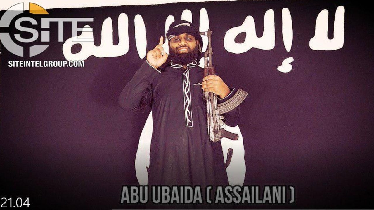 Abu Ubaida appears to be National Thowheeth Jama’ath preacher Zahran Hashim. Picture: SITE Intel Group