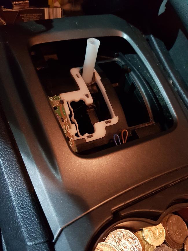 A breathalyser tube in place of a gear stick may be among the more ironic finds by SA traffic police. Picture: SAPOL