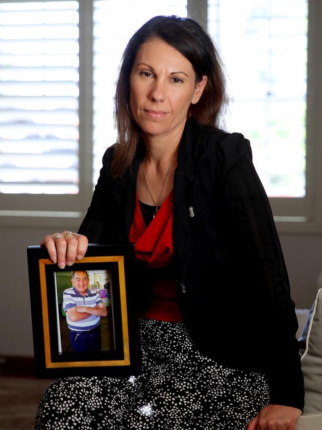 Joanna La Macchia’s late father Antonio Coluccio was admitted to RPA with a chest infection, but caught Covid in hospital and died from complications. Picture: Toby Zerna