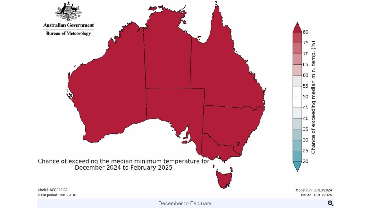 Daunting map reveals Australia is in for ‘unusually’ hot summer