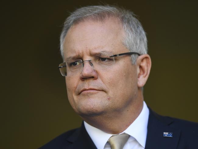 Australian Prime Minister Scott Morrison speaks to the media during a press conference at Parliament House in Canberra on Thursday. Picture: AAP