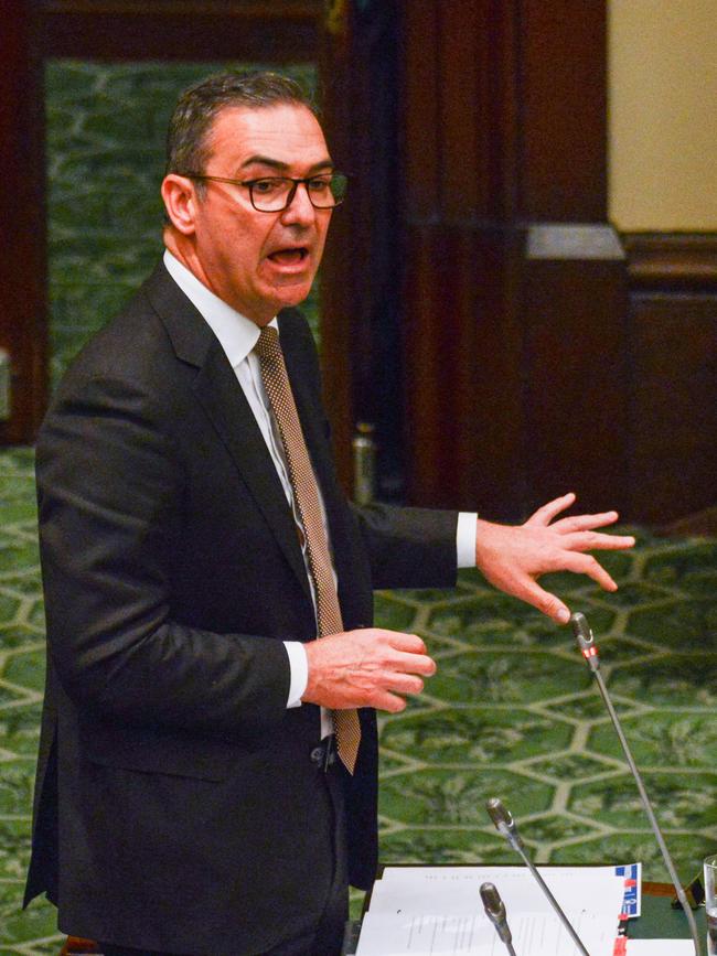 Premier Steven Marshall during question time. Picture: Brenton Edwards