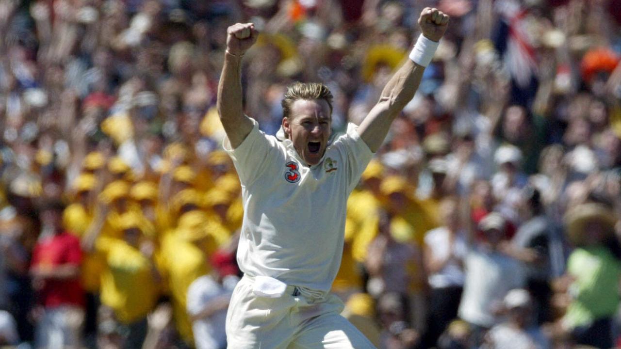 Cricketer Andy Bichel after taking wicket. Cricket - Australia vs India second day of Second Test match at Adelaide Oval 13 Dec 2003.