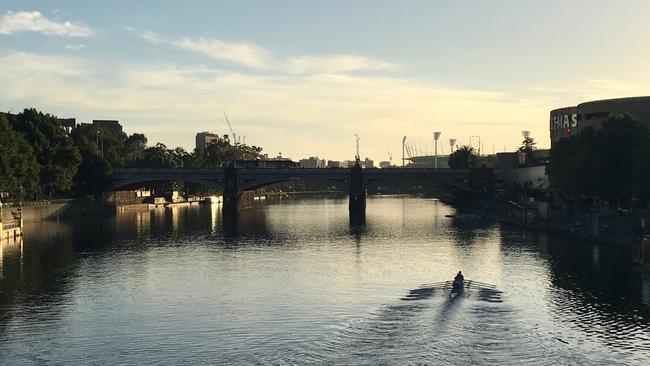 Melbourne puts on a show this morning. Picture: Christine McGinn