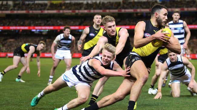 Tickets for the blockbuster qualifying final between Richmond and Geelong were advertised for more than $700 blockbuster online. Picture: Michael Dodge, AFL Media, Getty Images