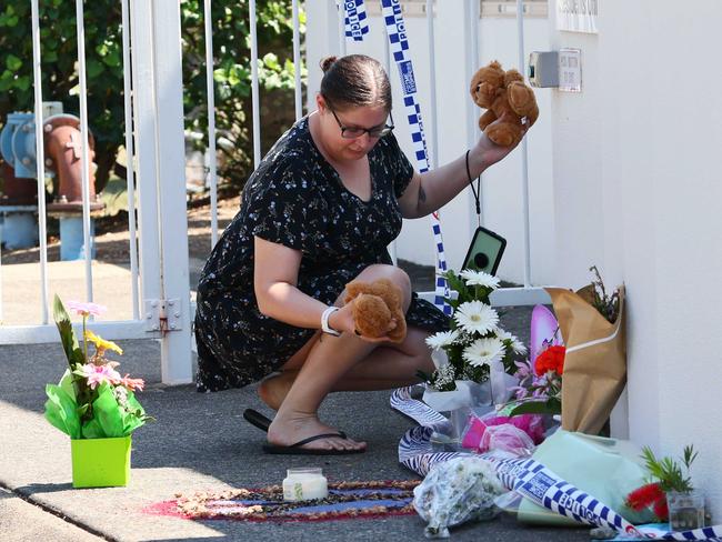 Tributes left at the apartment complex. Picture: Tertius Pickard/NCA NewsWire