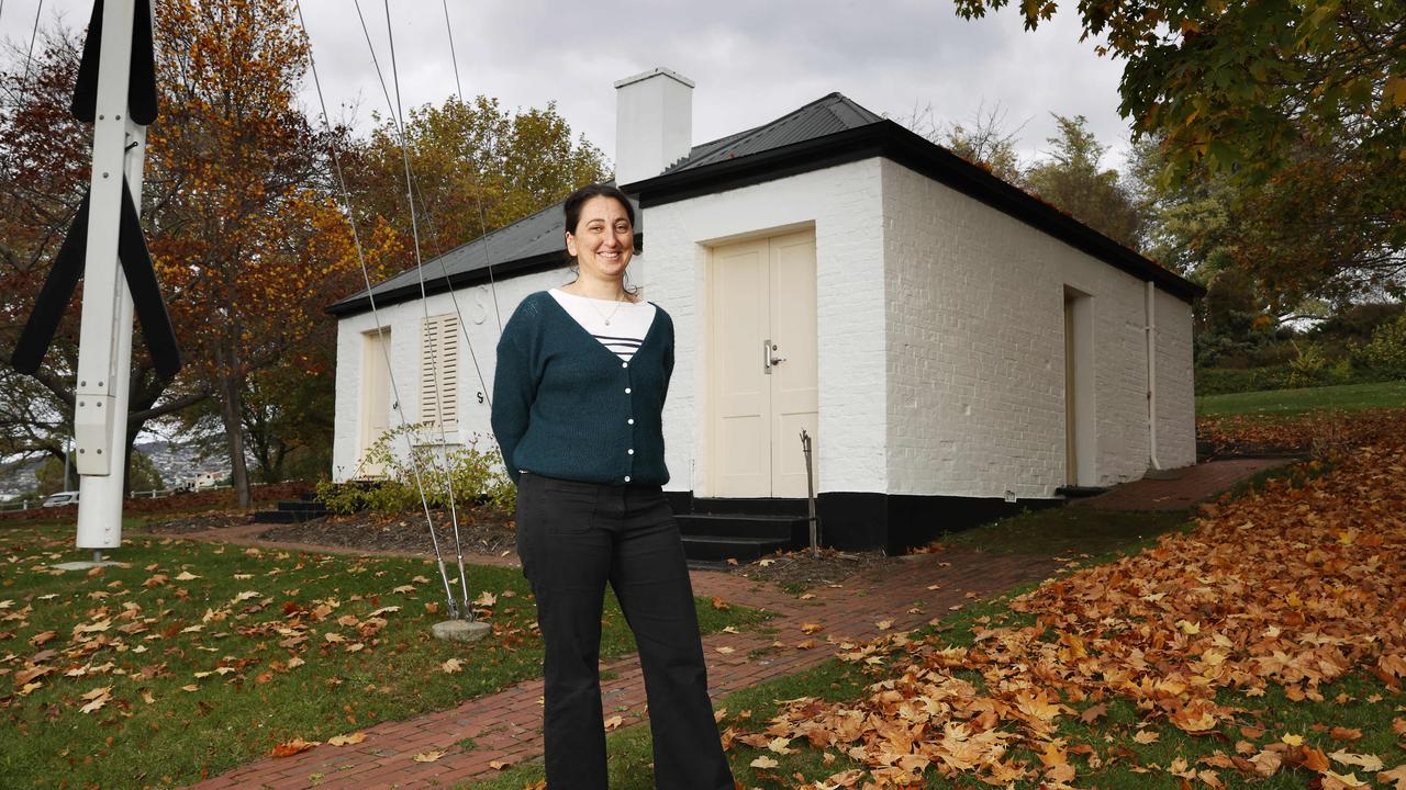 Camille Reynes museum curator Maritime Museum Tasmania at the cottage. Maritime Museum Tasmania is reopening The Semaphore Cottage in Battery Point and is the oldest surviving building in the area built in 1818. Picture: Nikki Davis-Jones
