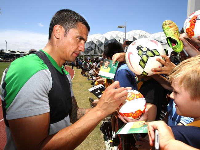 Tim Cahill has been the centre of attention at training.