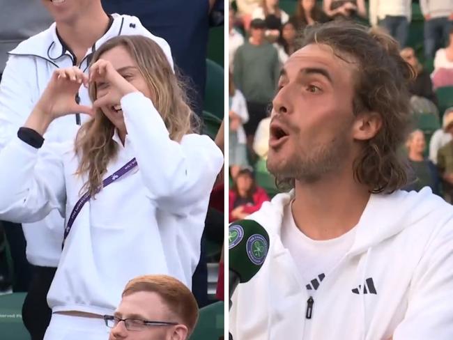 Paula Badosa was happy to have a laugh. Photo: Twitter, @Wimbledon.