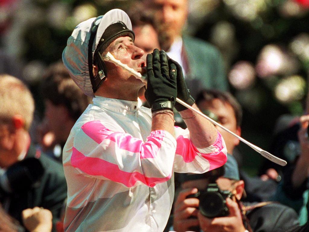 Jim Cassidy after steering Might And Power to victory in the 1997 Melbourne Cup.