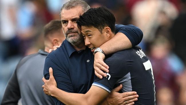 Postecoglou has an incredibly close bond with his players. Picture: AFP Images