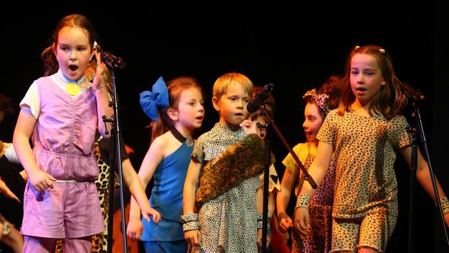 Anglesea Primary School students performing at the Geelong Schools Music and Movement Festival. Picture: Alison Wynd