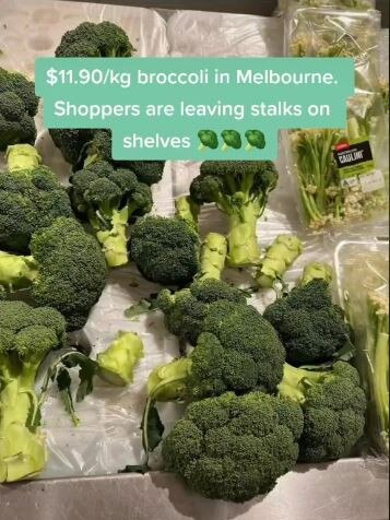 Broccoli has shot up in price. Picture: TikTok/jenn_shaw_