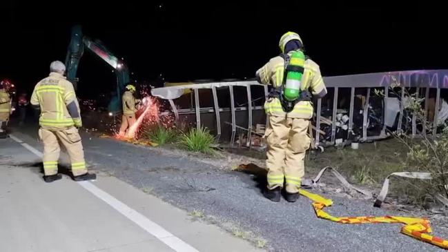 Halfway Creek Truck Rollover footage