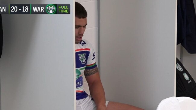 They were tough scenes post-match. Photo: Fox Sports