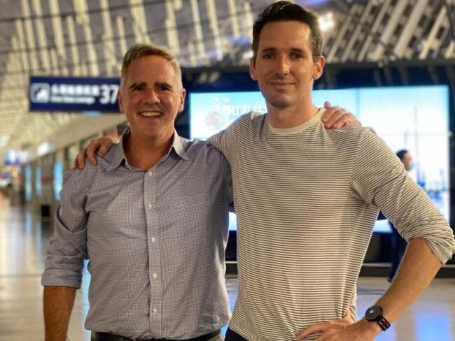 The Australian Financial Review's Michael Smith (left) and the ABC's Bill Birtles flew out of Shanghai on Monday night. Source - https://www.abc.net.au/news/2020-09-08/bill-birtles-mike-smith-evacuated-china-safety-concerns/12638786