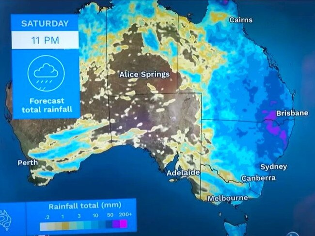 Some areas of the east could see more than 100mm of rain up to Saturday. Picture: BOM.