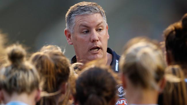 Blues coach Damien Keeping wants to win at all costs. Picture: AFL Media/Getty Images