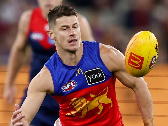 MELBOURNE, AUSTRALIA - APRIL 11: Dayne Zorko of the Lions in action during the 2024 AFL Round 05 match between the Melbourne Demons and the Brisbane Lions at the Melbourne Cricket Ground on April 11, 2024 in Melbourne, Australia. (Photo by Michael Willson/AFL Photos via Getty Images)