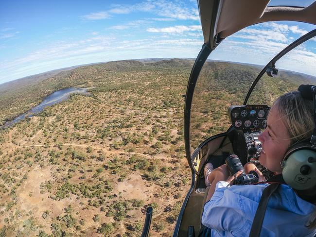 On a helicopter tour at Cobbold Gorge. Picture: TEQ