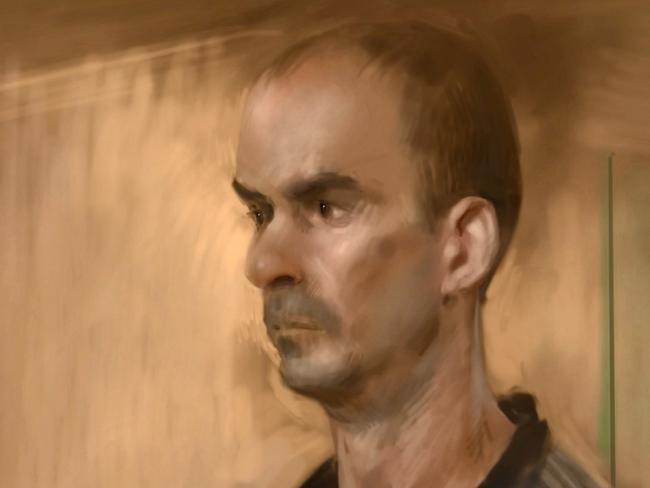 THIS VERSION BLURRED BACKGROUND .. BRISBANE, AUSTRALIA - NewsWire Photos - AUGUST 26, 2024  Court sketch of Ashley Paul Griffith from the Brisbane district court today.  Illustration : Scott Breton / Newswire