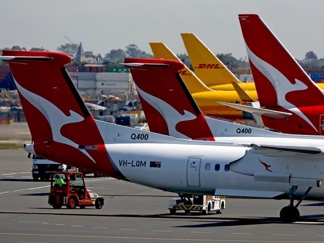 SYDNEY, AUSTRALIA - NewsWire Photos - OCTOBER 14, 2022: General generic editorial stock image of Qantas aircraft at Sydney Domestic Airport. Picture: NCA NewsWire / Nicholas Eagar