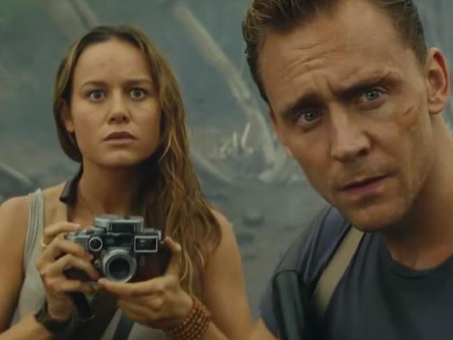 Skull Island has lots of weird creatures to captivate Larson and Hiddlestone. Picture: Village Roadshow Films