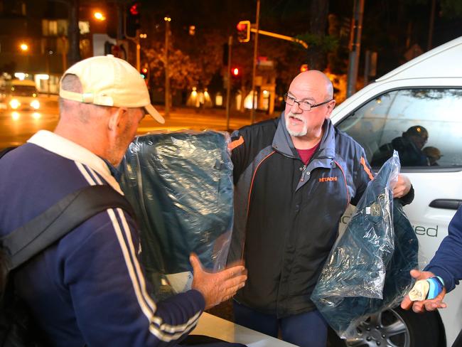 Steve Cowie from Castle Hill runs a charity which gives clothes to people on the street.