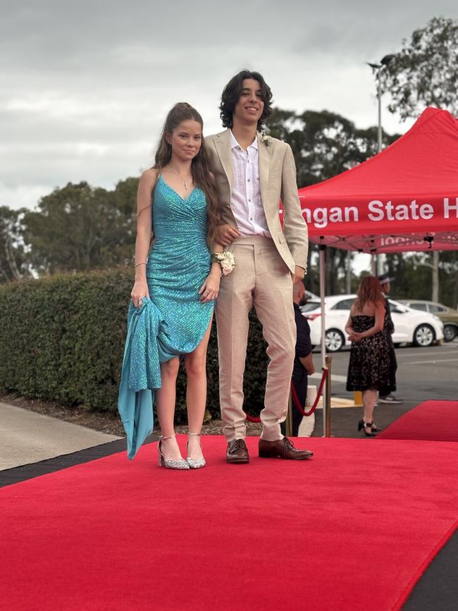 The students of Urangan State High School arriving at their formal.