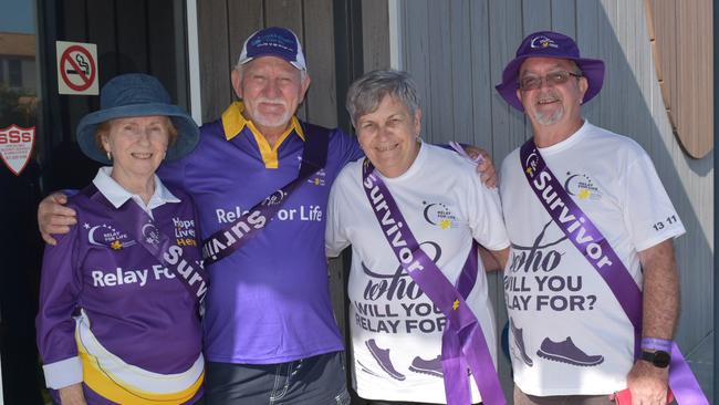 Peggy and Jim Donnelly and Deidre and Bill O'Brien at the 2021 Ipswich Relay for Life. Picture: Jessica Baker / The Queensland Times
