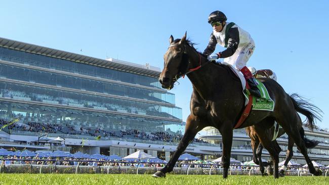 Craig Williams and Mr Brightside finish fifth in the Australian Cup at Flemington on March 30. Picture: Vince Caligiuri / Getty Images