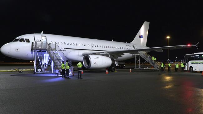 The charter flight removing unlawful citizens from Perth and Sydney. Picture: ABF