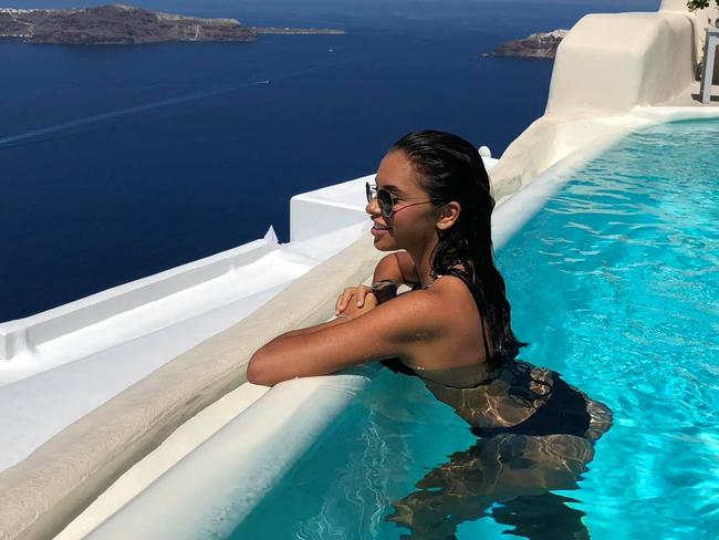 She has been pictured holidaying in Greece. Picture: Facebook