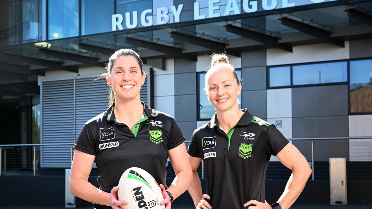 The NRL says Kasey Badger and Belinda Sharpe will continue to referee men’s matches if they keep performing at a high standard. Picture; NRL Images