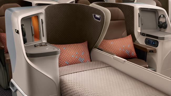 The only real reason you will spend thousands more for business class is to lie down flat. Picture: Supplied.