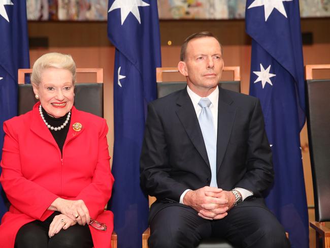 Bronwyn Bishop with Tony Abbott Pic by Gary Ramage