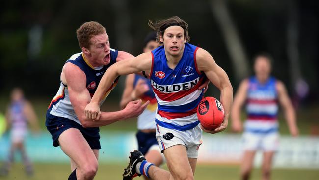 Eastern’s Sam Hanna in action for Central District in 2015. Picture: Tom Huntley