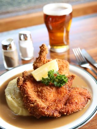 Chicken schnitzel.