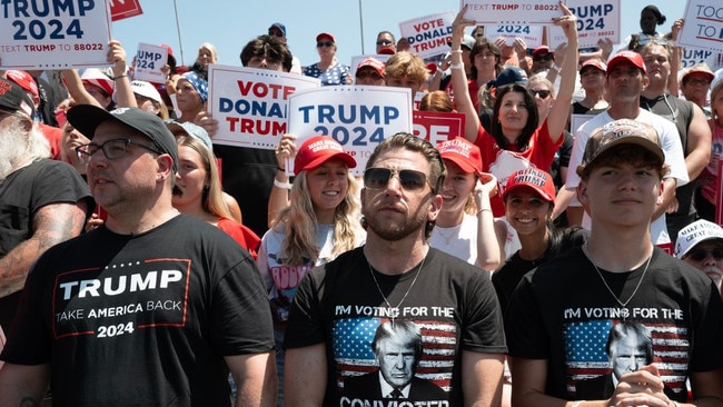 Trump’s base rallied around him after his criminal conviction. A campaign rally in Racine, Wisconsin, on June 18. Picture: Getty Images